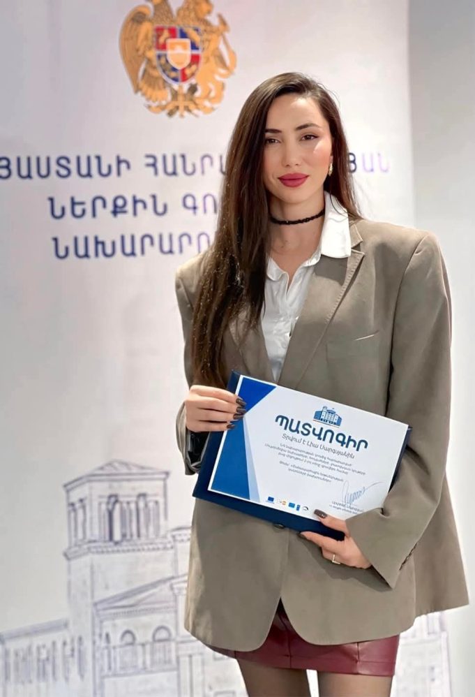 Lia Sargsyan obtiene el segundo premio del Ministerio del Interior