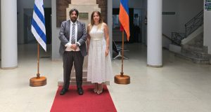 El Intendente de Canelones Marcelo Metediera recibe a la Embajadora de Armenia Mariam Gevorgyan