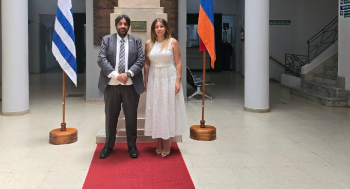 El Intendente de Canelones Marcelo Metediera recibe a la Embajadora de Armenia Mariam Gevorgyan