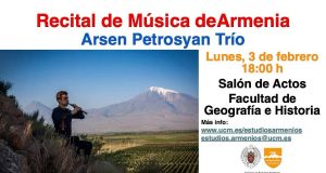 Recital de música armenia por Arsen Petrosyan Trío el próximo 3 de febrero en Madrid