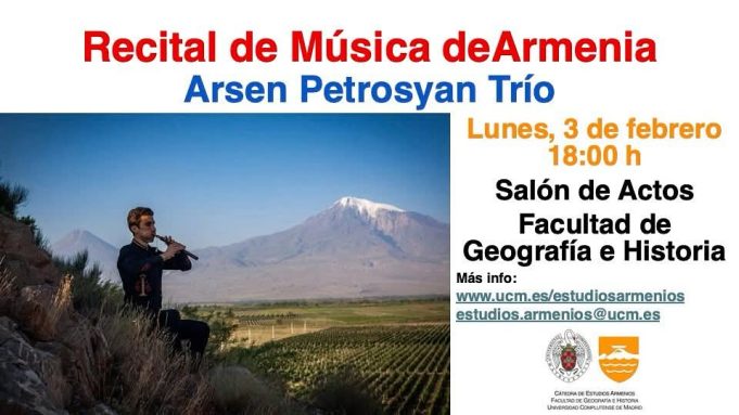 Recital de música armenia por Arsen Petrosyan Trío el próximo 3 de febrero en Madrid